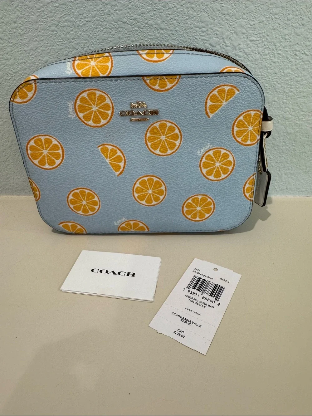 Coach Light Blue Citrus Camera Crossbody Bag